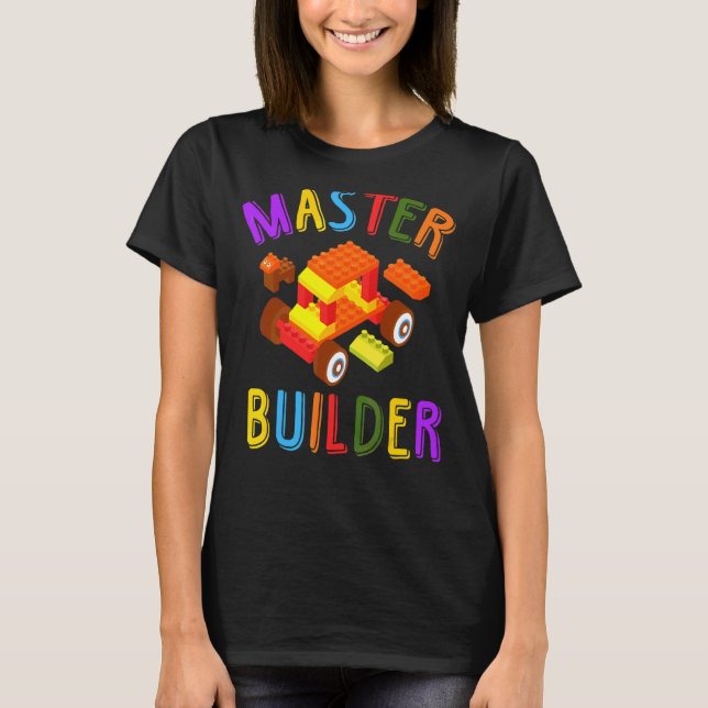Camiseta Master Builder Cute Brick Builder Bloquea Juguetes (Anverso)