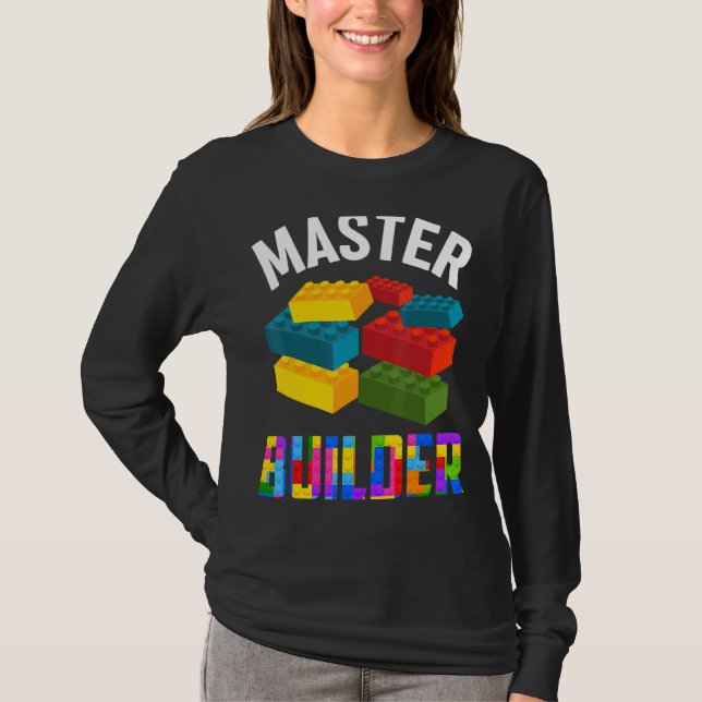 Camiseta Master Builder Cute Brick Builder Bloquea Juguetes (Anverso)