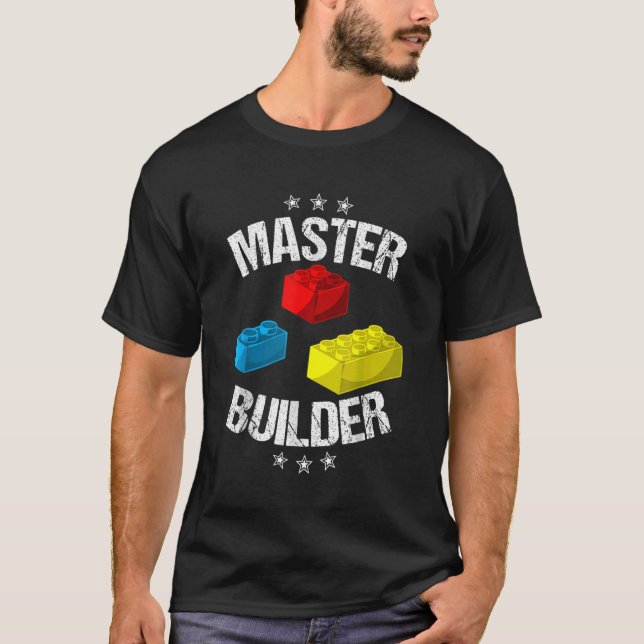Camiseta Master Builder Cute Brick Builder Bloquea Juguetes (Anverso)