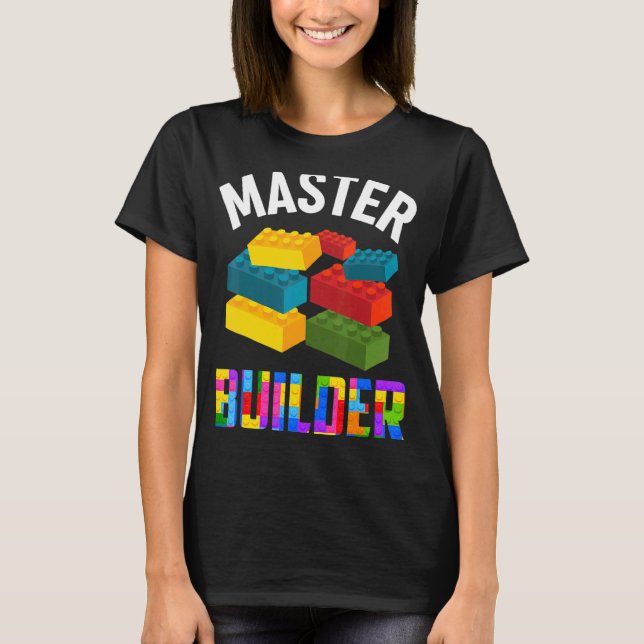 Camiseta Master Builder Cute Brick Builder Bloquea Juguetes (Anverso)
