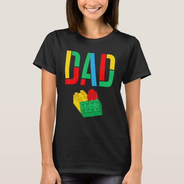 Camiseta Master Builder Dad Dad Boy Building Blocks Set Fam (Anverso)