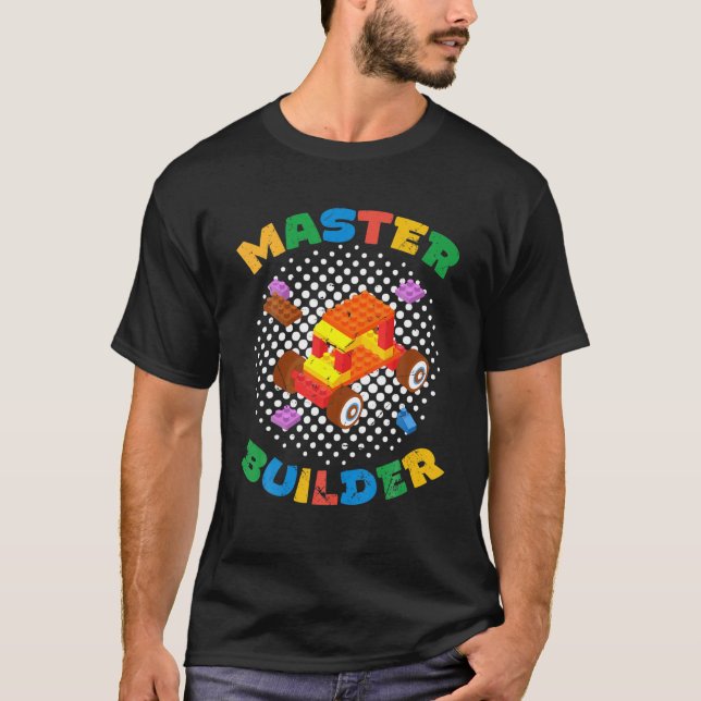 Camiseta Master Builder Funny Blocks Toyft Gift Cute Brick  (Anverso)
