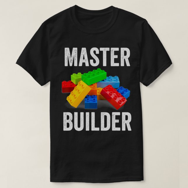 Camiseta Master Builder Funny Building Blocks Regalos Hombr (Diseño del anverso)