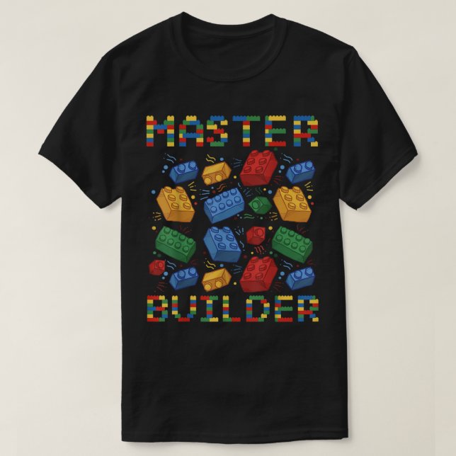 Camiseta Master Builder Funny Building Blocks Regalos Para  (Diseño del anverso)