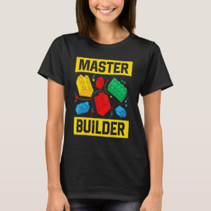 Camiseta Master Builder Kids Building Blocks Brick Toy Mast