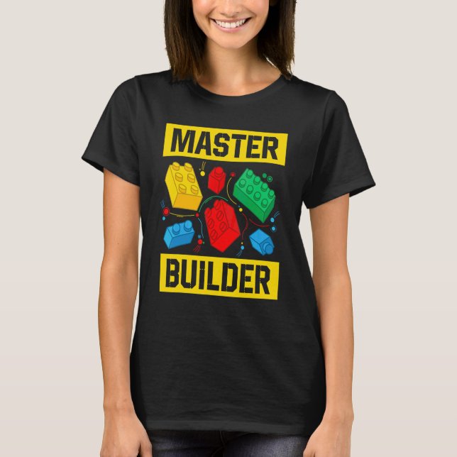 Camiseta Master Builder Kids Building Blocks Brick Toy Mast (Anverso)