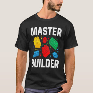 Camiseta Master Builder Kids Building Blocks Brick Toy Mast