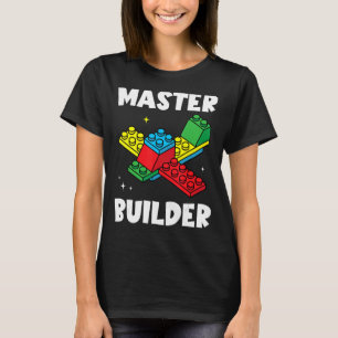 Camiseta Master Builder Kids Building Blocks Brick Toy Mast