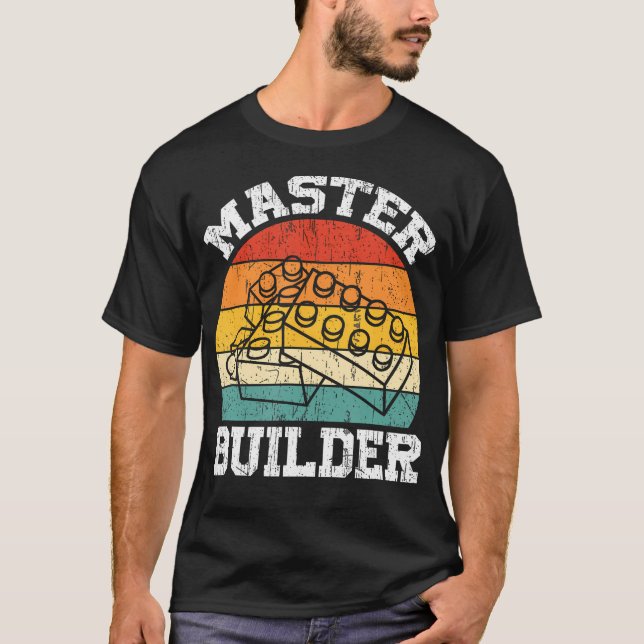 Camiseta Master Builder Kids Building Blocks Brick Toy Mast (Anverso)
