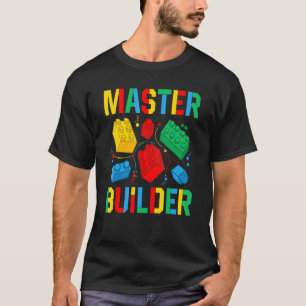 Camiseta Master Builder Kids Building Blocks Brick Toy Mast