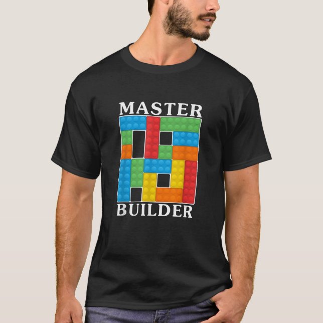 Camiseta Master Builder Niños Bloques De Construcción Ladri (Anverso)