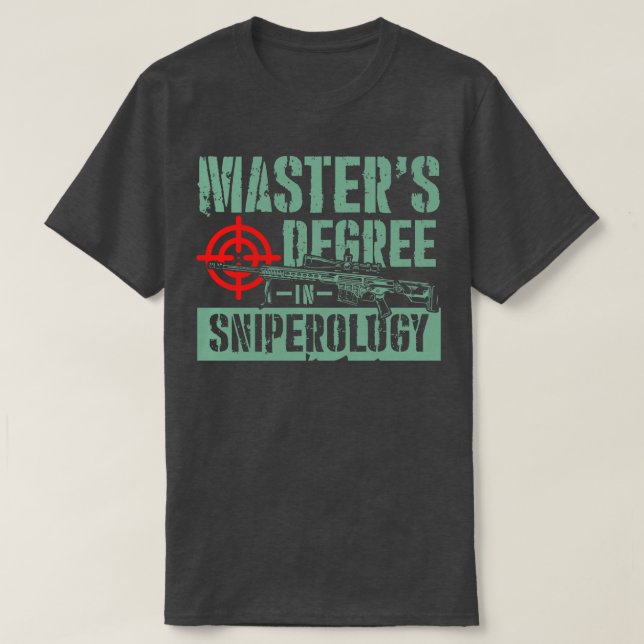 Camiseta Máster en Sniperología regalo de rifa (Diseño del anverso)