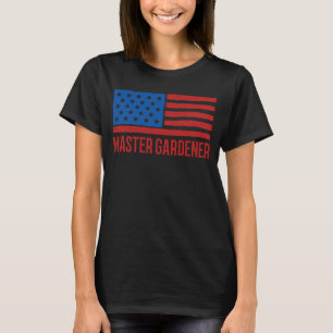 Camiseta Master Gardener en peligro Bandera Grunge American
