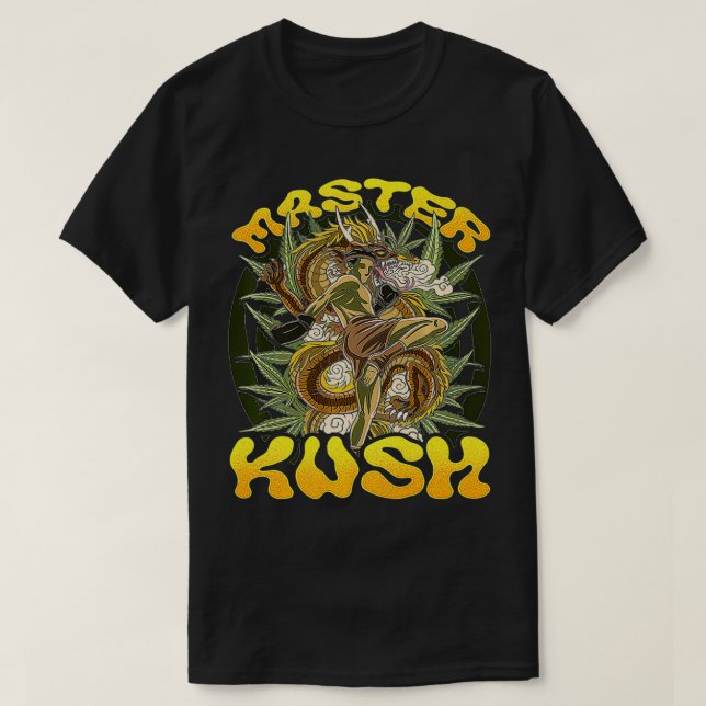Camiseta Master Kush Strain Martial Arts Asian Weed Indica (Diseño del anverso)