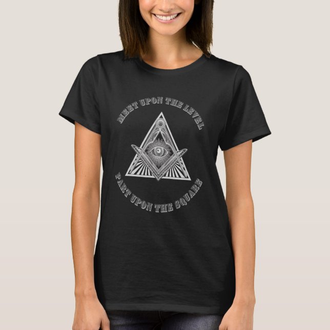 Camiseta Master Masonic Meet On the Level Mason Shriner (Anverso)