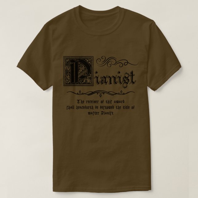 Camiseta Master Pianista Medieval (Diseño del anverso)