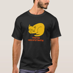 Camiseta Master Procatinator Cat Humor Kitten Lazy