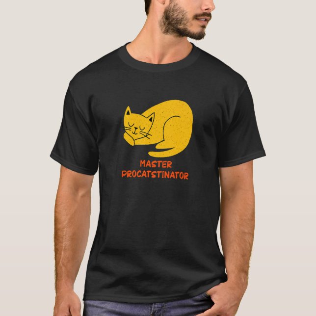 Camiseta Master Procatinator Cat Humor Kitten Lazy (Anverso)
