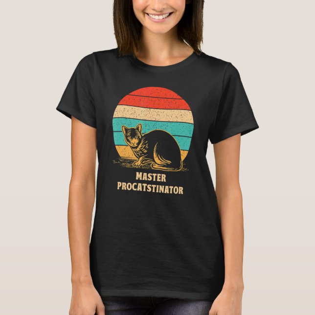 Camiseta Master Procatinator Cat Humor Kitten Lazy (Anverso)