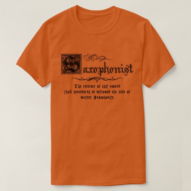 Camiseta Master saxofonista medieval (Diseño del anverso)