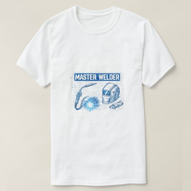 Camiseta Master Welder Blueprint Technical Schematic Art (Diseño del anverso)