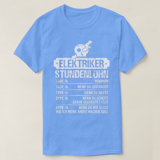 Camiseta MasterTShirt de electricidad por hora (Diseño del anverso)