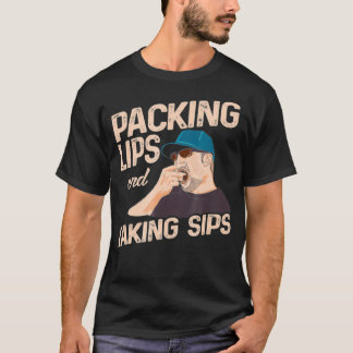Camiseta Masticando los labios de tabaco y tomando sorbos