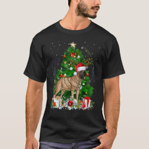 Camiseta Mastiff Árbol de Navidad Luz Pajama Perro Navidad