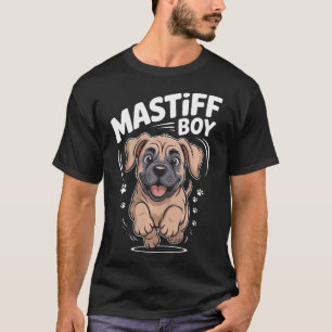 Camiseta Mastiff Chico Dibujo Animado Para Padres Dueños De