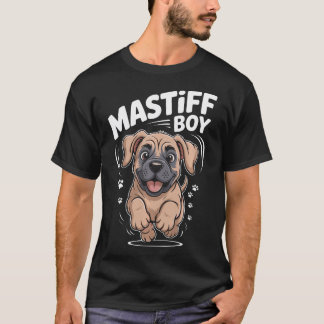Camiseta Mastiff Chico Dibujo Animado Para Padres Dueños De
