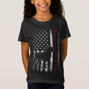 Camiseta Mastiff Dad Con La Orgullosa Bandera Estadounidens