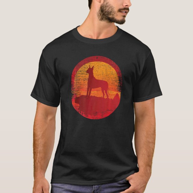 Camiseta Mastiff de Alemania Gran Dane Retro Sunset (Anverso)