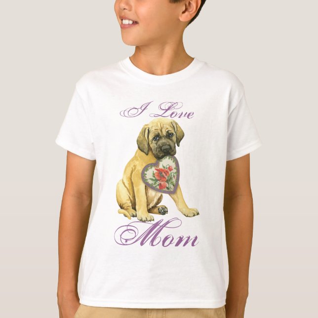Camiseta Mastiff Hearts Mom (Anverso)