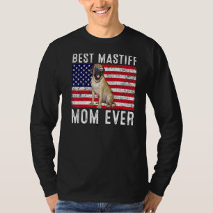 Camiseta Mastiff Mom Usa La Bandera Estadounidense Mastiff