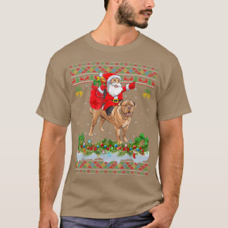 Camiseta Mastiff Perro Enamorado de Santa Riding Mastiff Cr