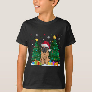 Camiseta Mastiff Perros Amantes de Santa Hat Navidades feos
