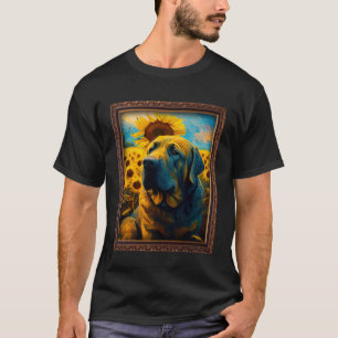 Camiseta Mastiff Pintura Flor de girasol Mamá Flor Floral