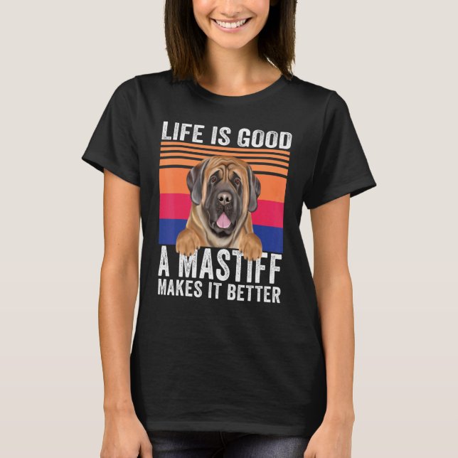 Camiseta Mastiffs Hace Tu Vida Buena Vintage (Anverso)