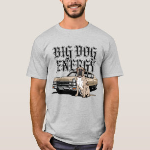 Camiseta Mastín con energía de perro grande y coche clásico