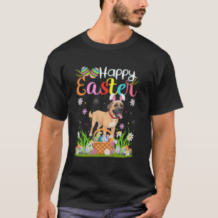 Camiseta Mastín inglés perro feliz Pascua búsqueda de huevo