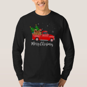Camiseta Mastín Tibetano Camión Rojo Árbol de Navidad Xmas