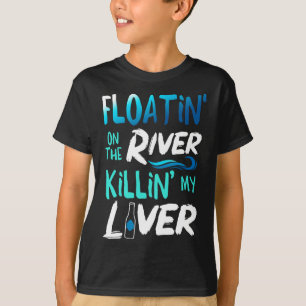 Camiseta Matando mi hígado con solo flotar en la balsa del