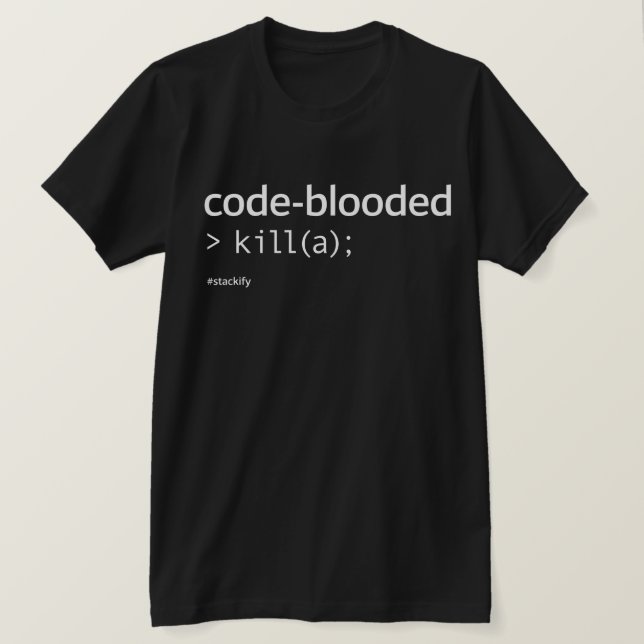 Camiseta matanza del código-blooded (a); (Anverso del diseño)