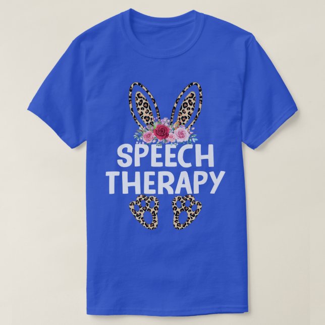 Camiseta Matanza divertida Leopard Print Bunny Speech Thera (Diseño del anverso)