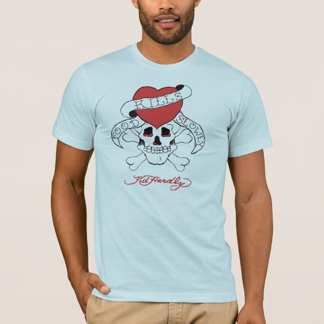 Camiseta Matanzas de la comida lentamente (Anverso)