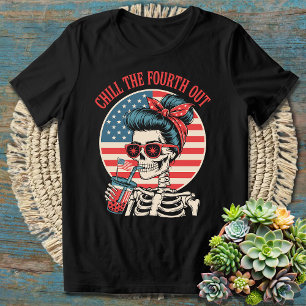 Camiseta Matar al cuarto de Skeleto Patriótico 4 de julio