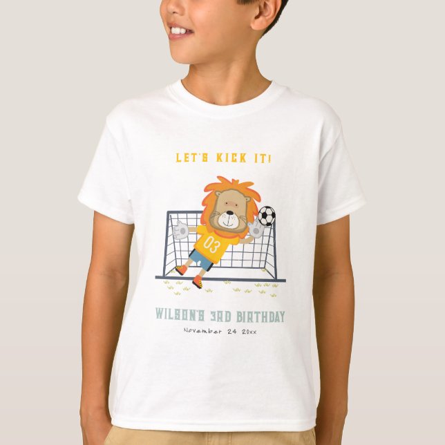 Camiseta Matar al portero del león Jugador de fútbol Niños  (Anverso)