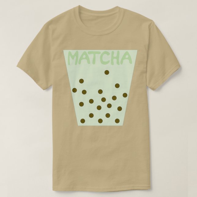 Camiseta matcha boba 1 (Diseño del anverso)