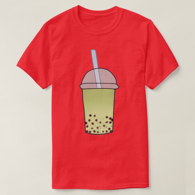 Camiseta Matcha Boba té burbuja bebida 1 (Diseño del anverso)