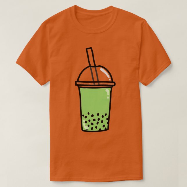 Camiseta matcha boba tea 4 (Diseño del anverso)